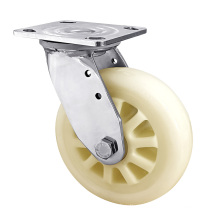 Heavy Duty High Load 4 5 6 8 inch Nylon Wheel Stainless Steel Fork Top Plate Swivel Caster Wheel